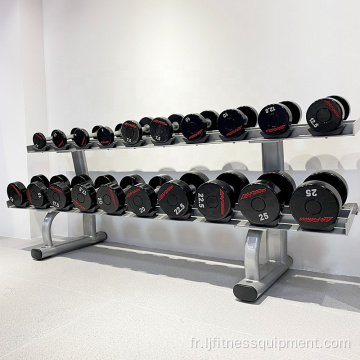 Rangement de poids au gymnase Double couche de 10 paires Rack en haltère